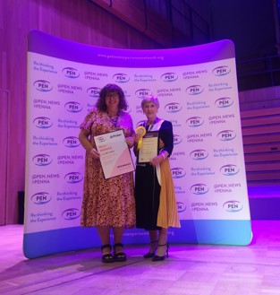 : (L-R) Sorcha Forbes of the PCC and Norma Sparkes at the PENNA award ceremony in Birmingham.